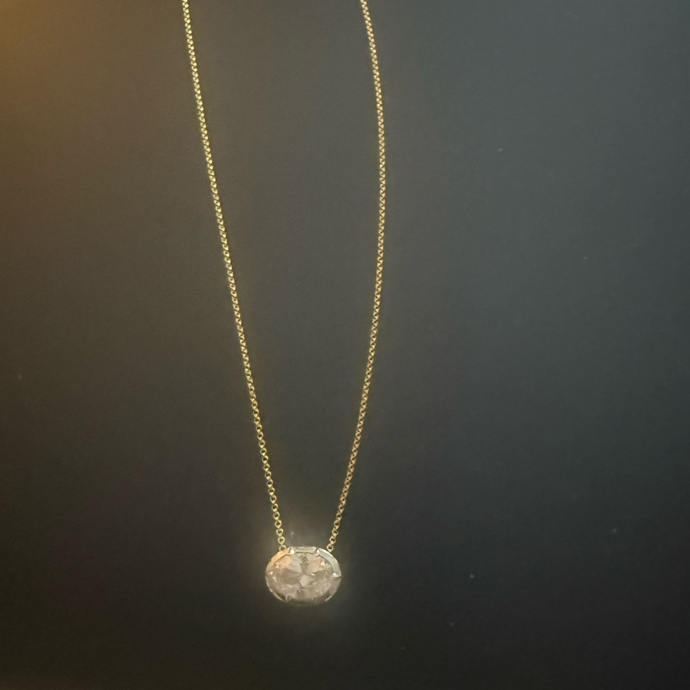 Elegant 18k plated and 925 Necklace with created lab white sapphire Pendant - Picture 4 of 6